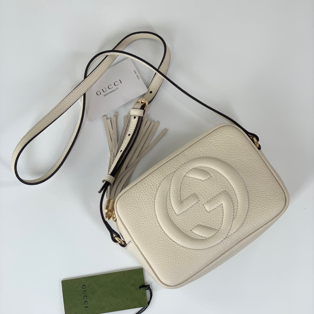 Gucci Soho Small Leather Disco Bag White