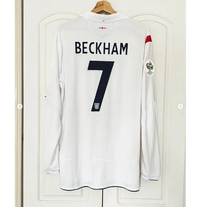 Retro 2006 England Home Long Sleeves Football jersey retro