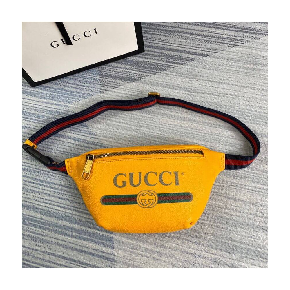 Gucci Print Small Belt Bag Waist Body Yellow