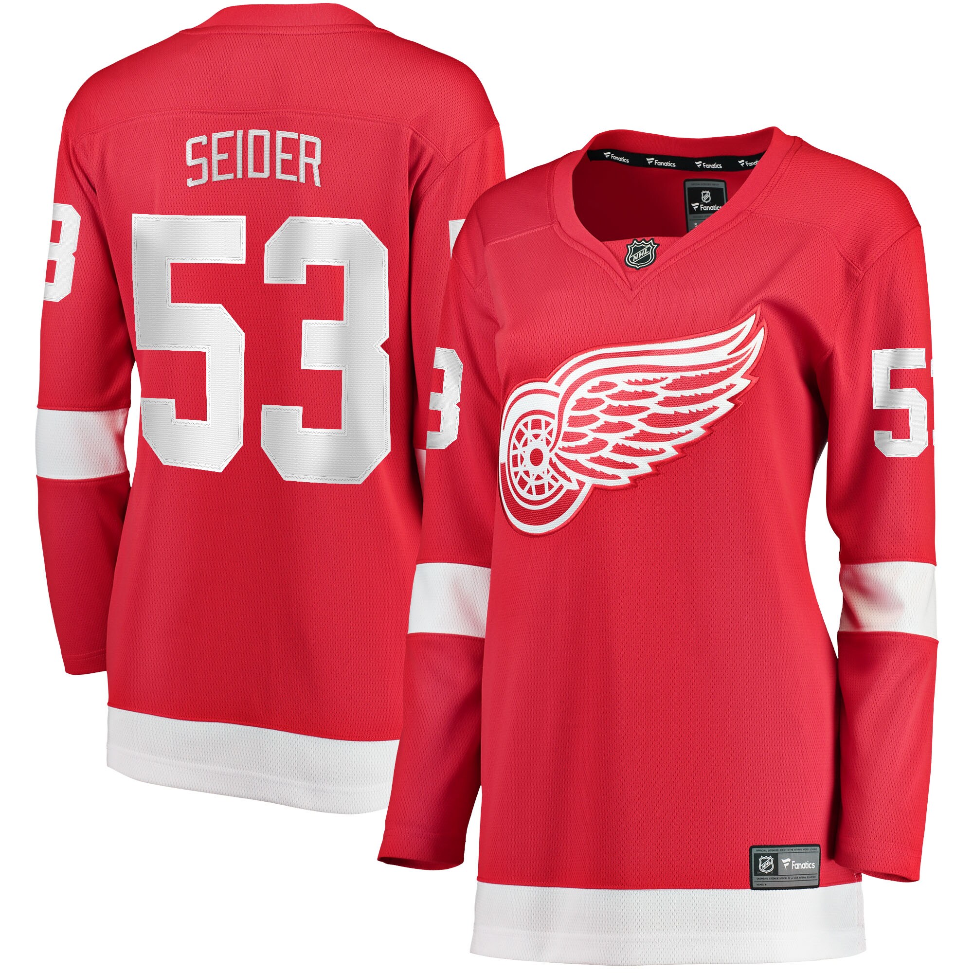 Moritz Seider Detroit Red Wings Fanatics Women’s Home Breakaway Player Jersey – Red