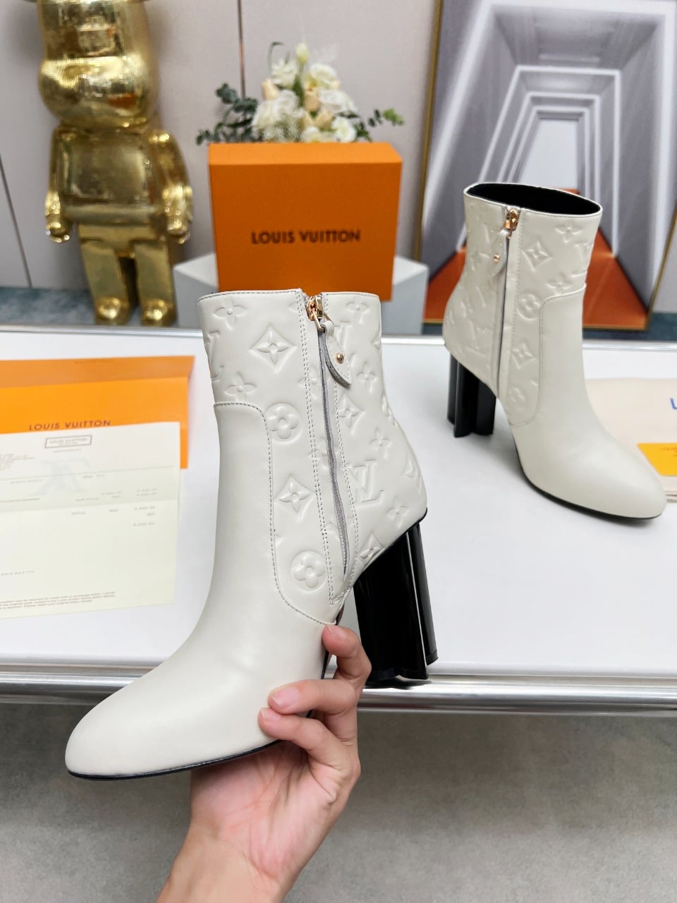 Louis Vuitton Silhouette Ankle Boot White
