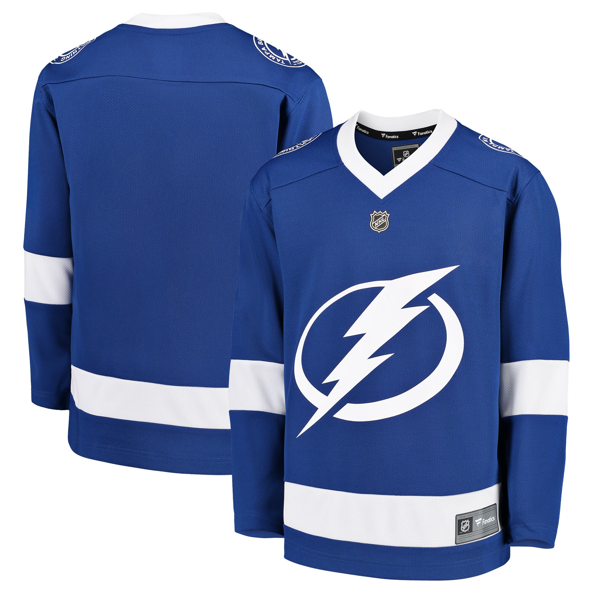 Tampa Bay Lightning Fanatics Youth Home Replica Blank Jersey – Blue