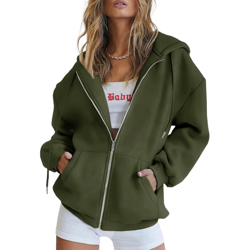 Women's 2026 Spring Zip Up Y2K Hoodies Casual Long