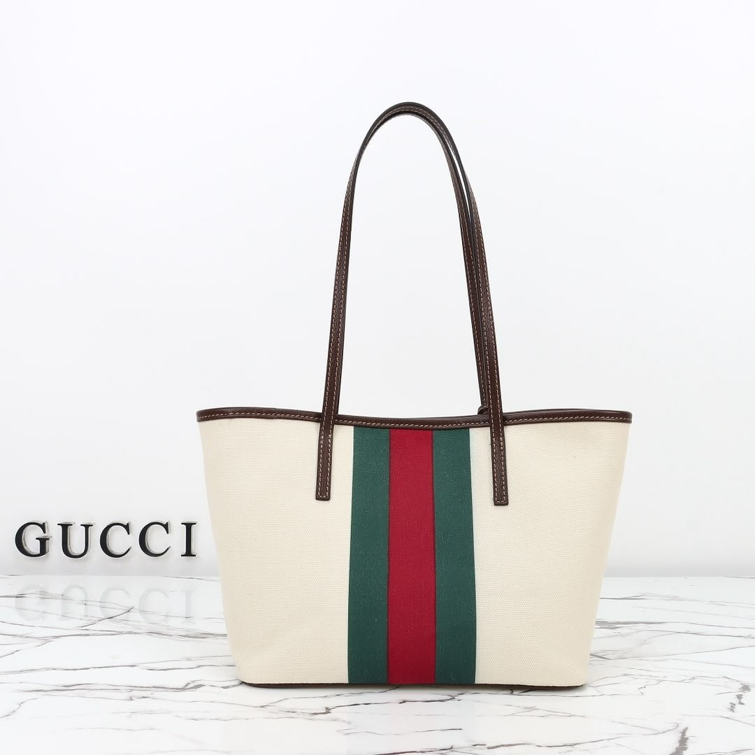 Gucci Tribeca Small Tote Bag 24.9cm/9.8in Natural Canvas A0034E