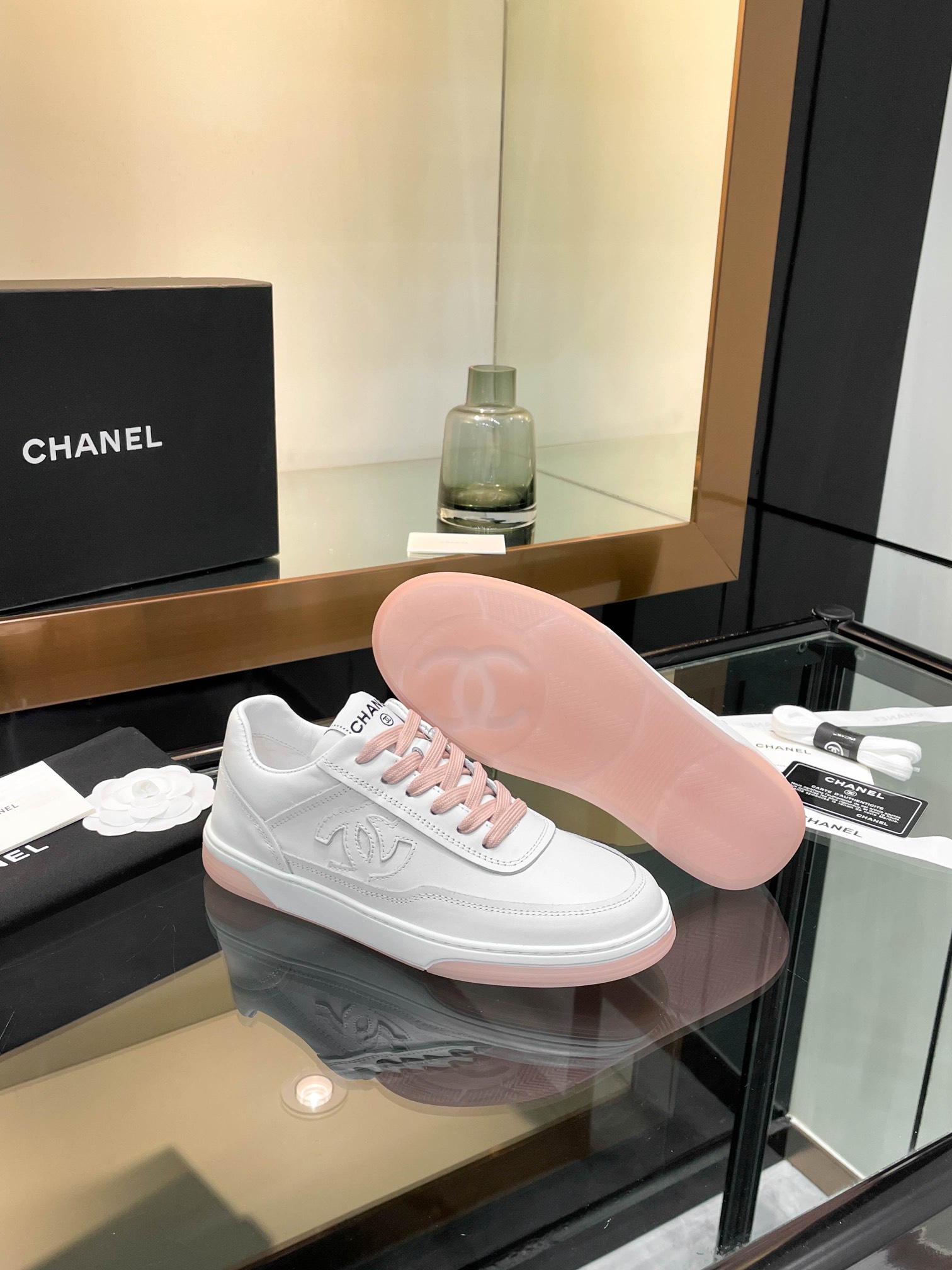 Chanel 24SF Latest Full Leather Panda Colorway Sneakers
