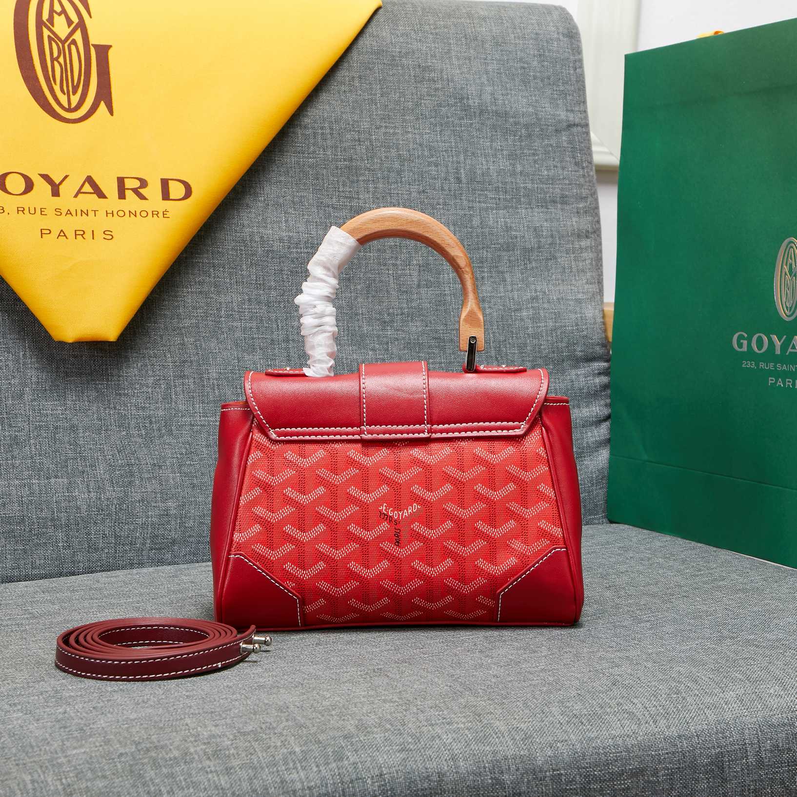 Goyard Saigon Souple Mini Bag Red Canvas 20cm