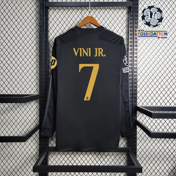 2023-24 Real Madrid Black Third away Long-sleeved  VALVERDE MODRIC VINI JR. BELLINGHAM CARVAJAL Football jersey