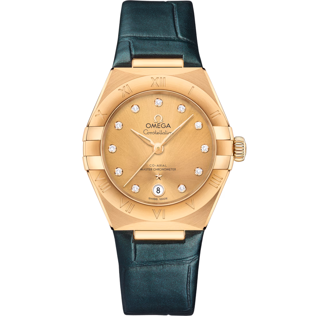 Omega Constellation Ladies' Selection 29mm yellow gold on leather strap 131.53.29.20.58.001