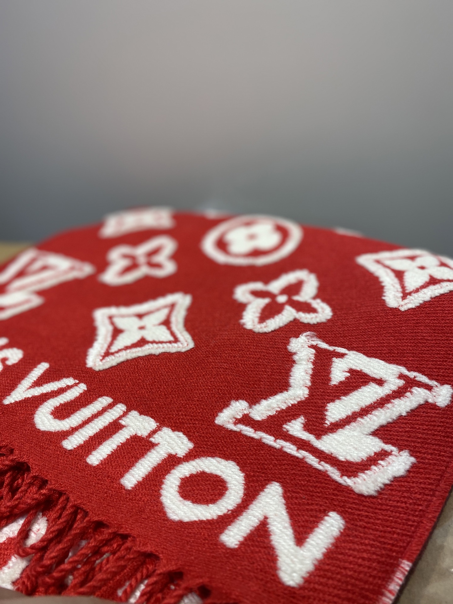 Louis Vuitton-Inspired Embossed Scarf