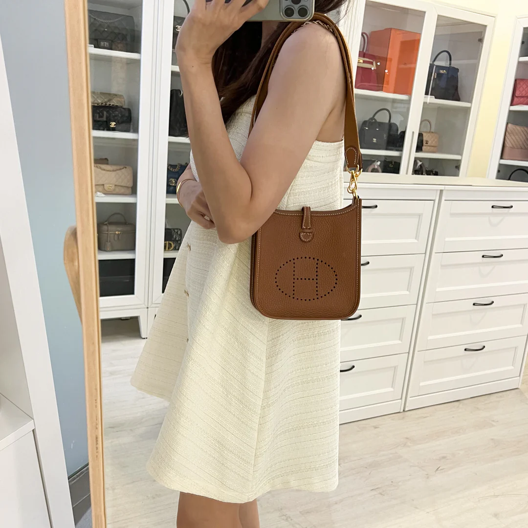 Hermes Evelyne 16 Hermes Mini Evelyne Brown 18cm