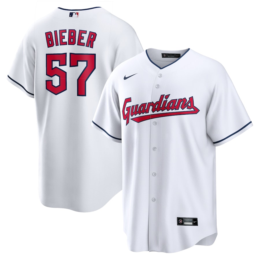 Shane Bieber Cleveland Guardians Player Jersey White