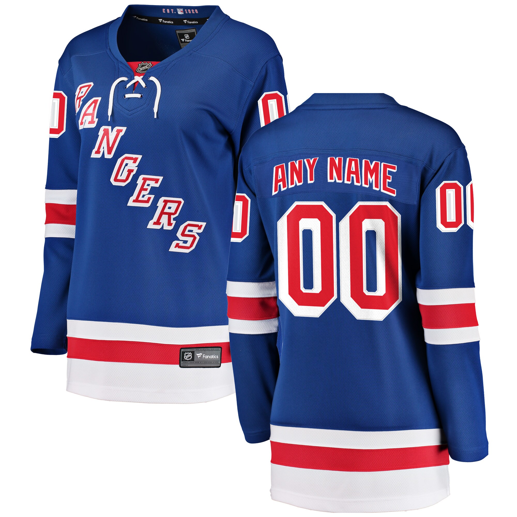 New York Rangers Fanatics Women’s Home Breakaway Custom Jersey – Blue