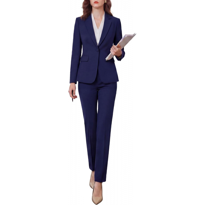 Women's 2 Piece Pants Suit - Wrinkle-Free Business