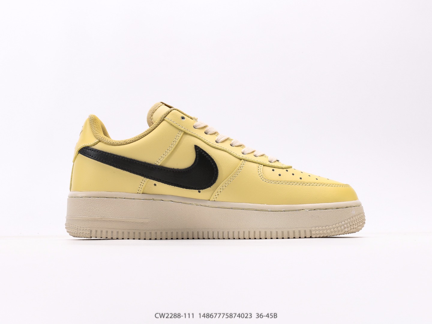 Nike Air Force 1 Low Vintage Yellow Rainbow Stripe Custom