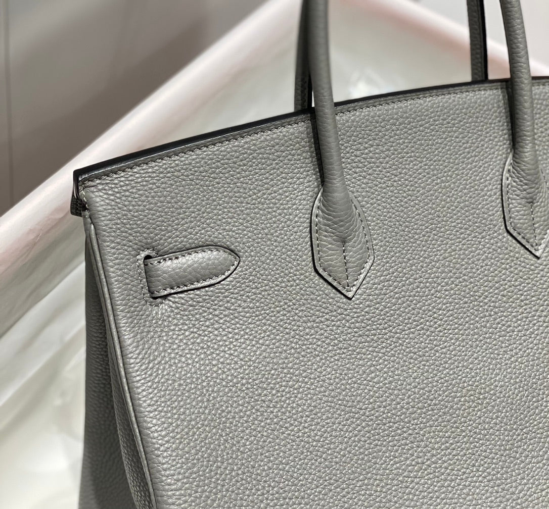 Hermes Birkin 35Cm Medium Grey Togo Leather Gold Hardware