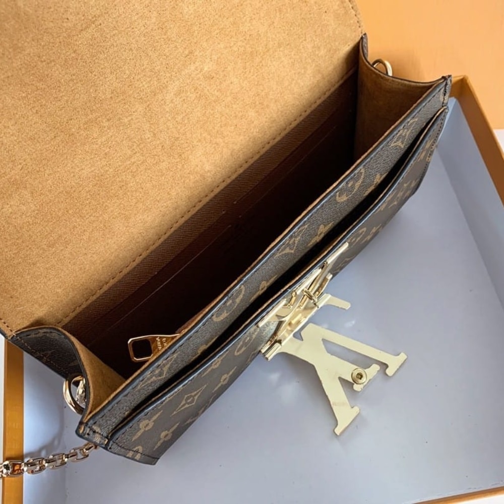 Louis Vuitton Pochette Louise Chain Monogram Canvas Brown 23cm