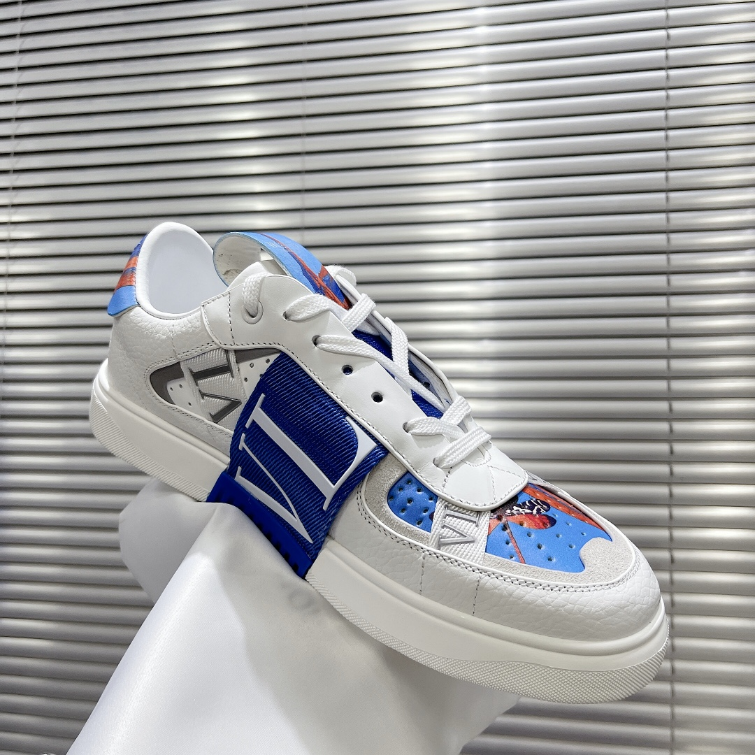 Valentino ONE STUD lace-up sneakers in calfskin