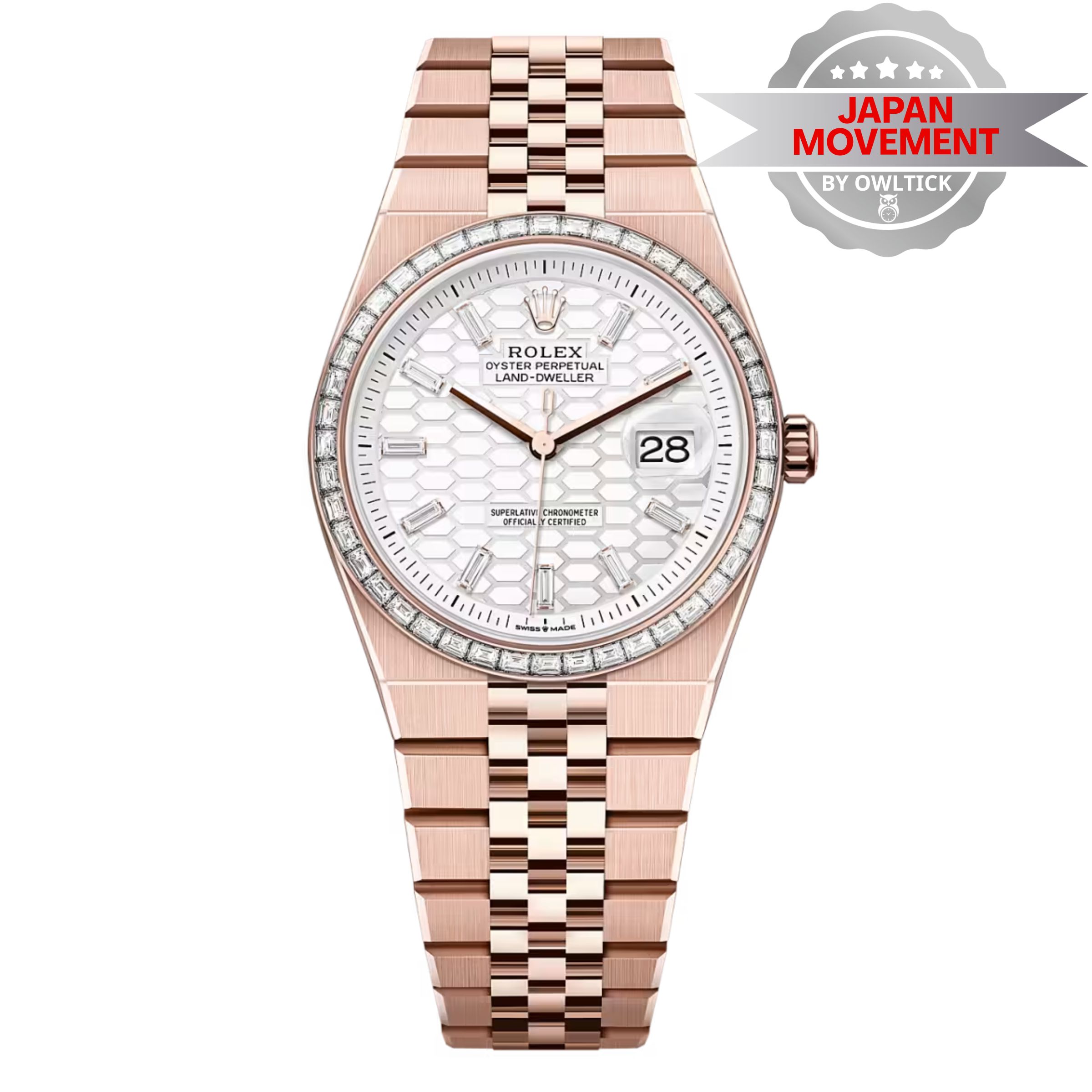 [Superclone] Rolex Land-Dweller 36mm White Dial Diamond Bezel Jubilee 127285TBR