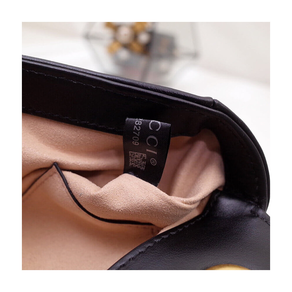 Gucci GG Marmont Matelasse Chevron Leather Mini Bag Black