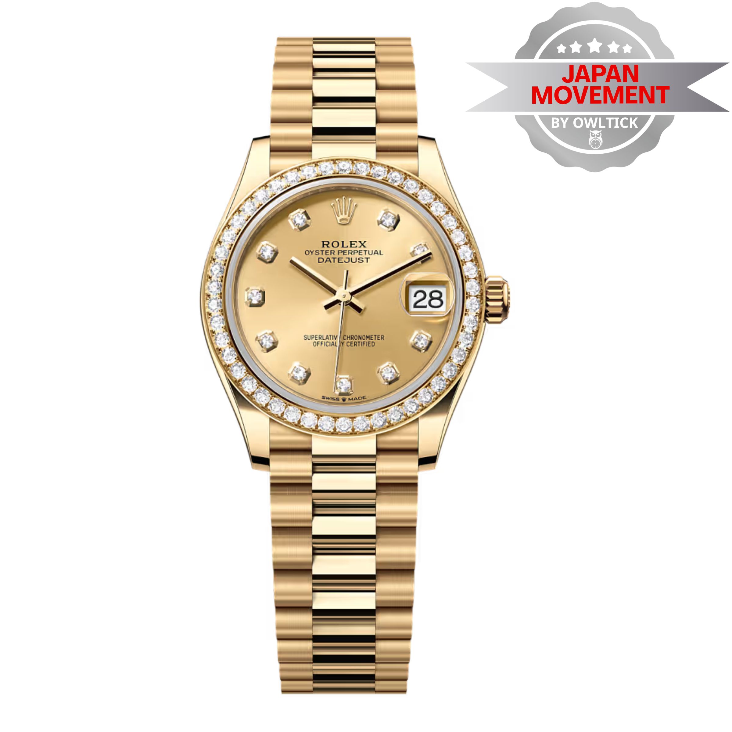 [SUPER CLONE] Rolex Datejust 31mm Yellow Gold Ladies 278288RBR