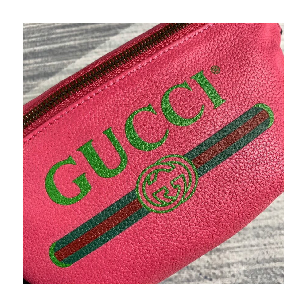Gucci Print Small Belt Bag Waist Body Rose Red