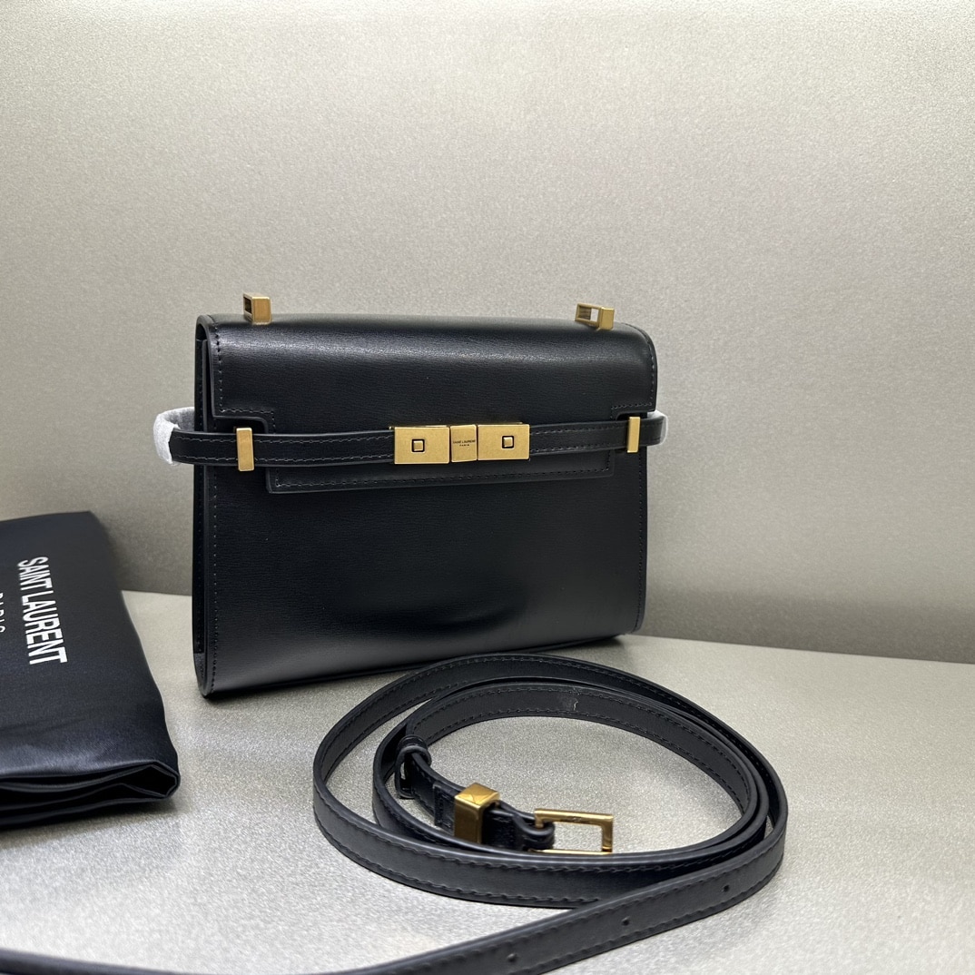 Saint Laurent Manhattan Small Shoulder Bag In Box Saint Laurent Leather Black 19Cm