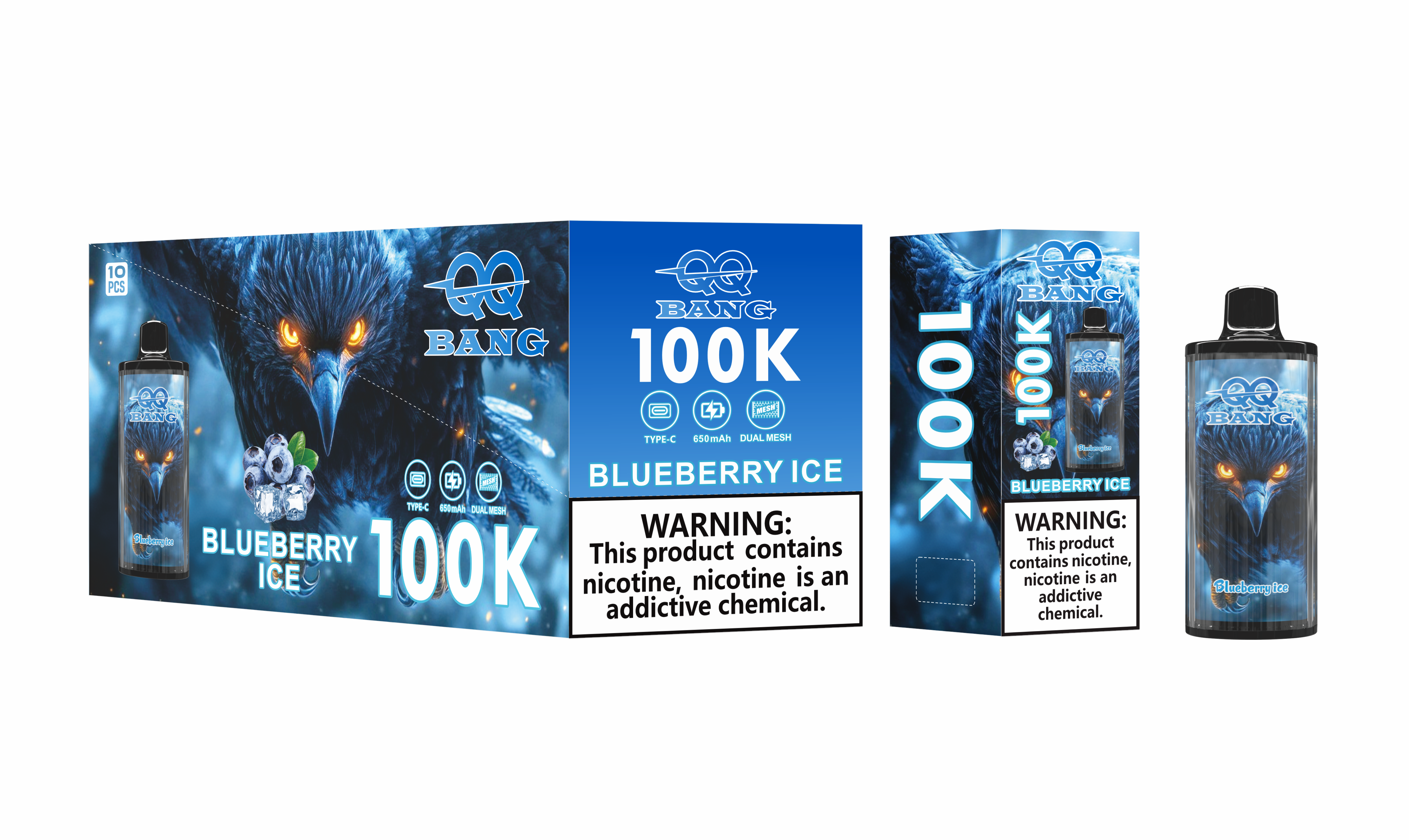 QQ BANG 100K Puffs Prefilled Hookah Vape |  Rechargeable
