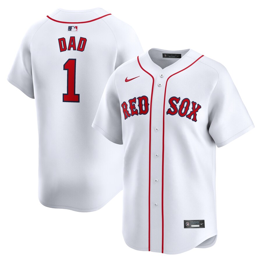 Boston Red Sox #1 Dad Home Limited Jersey White