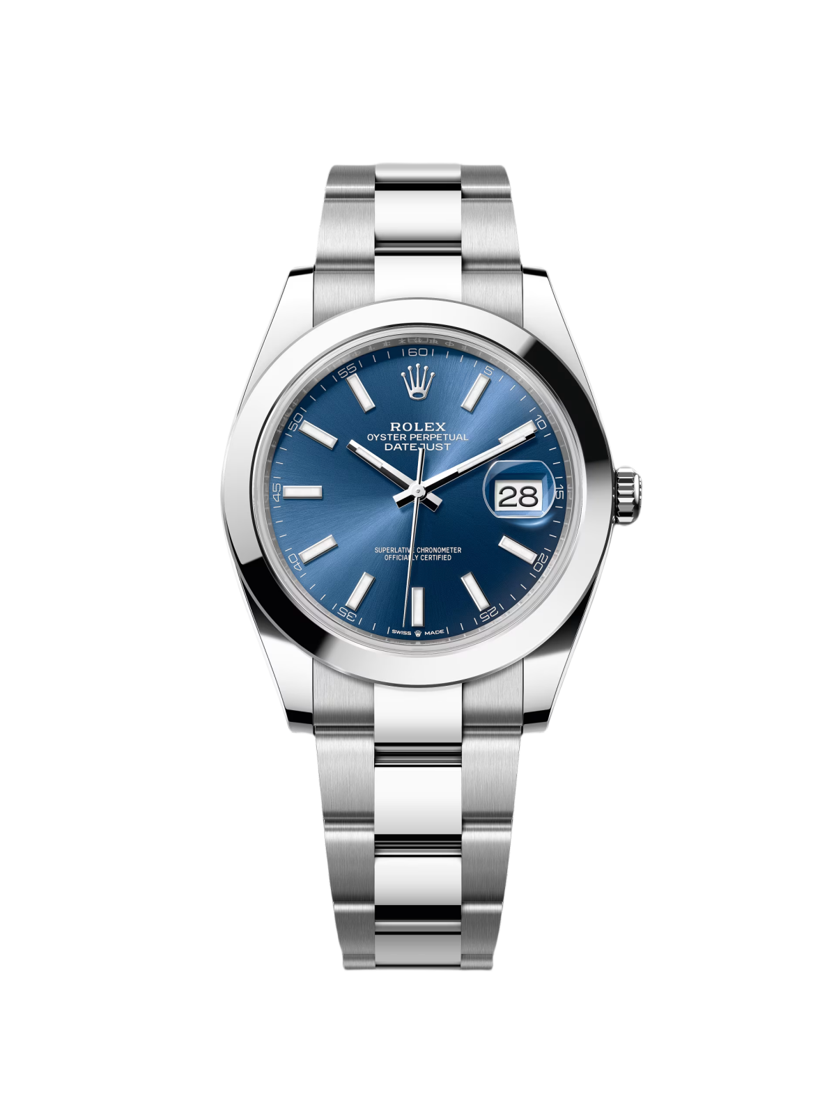 Rolex Datejust 41mm 126300 Blue Index Jubilee Stainless Steel Men’s Watch