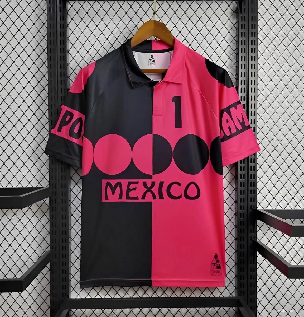 Retro 1998 Mexico CAMPOS 1 Home Black Pink football jersey Retro