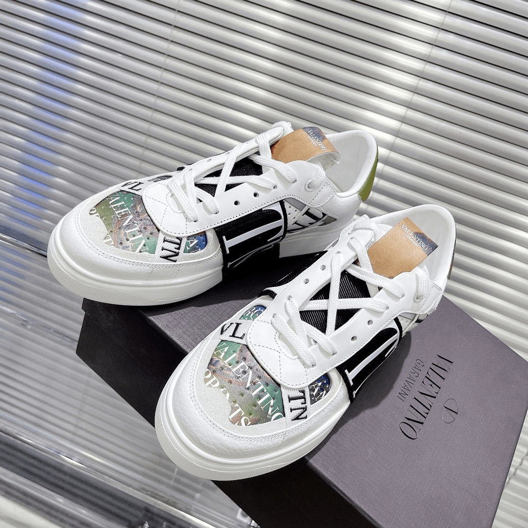 Valentino ONE STUD lace-up sneakers in calfskin