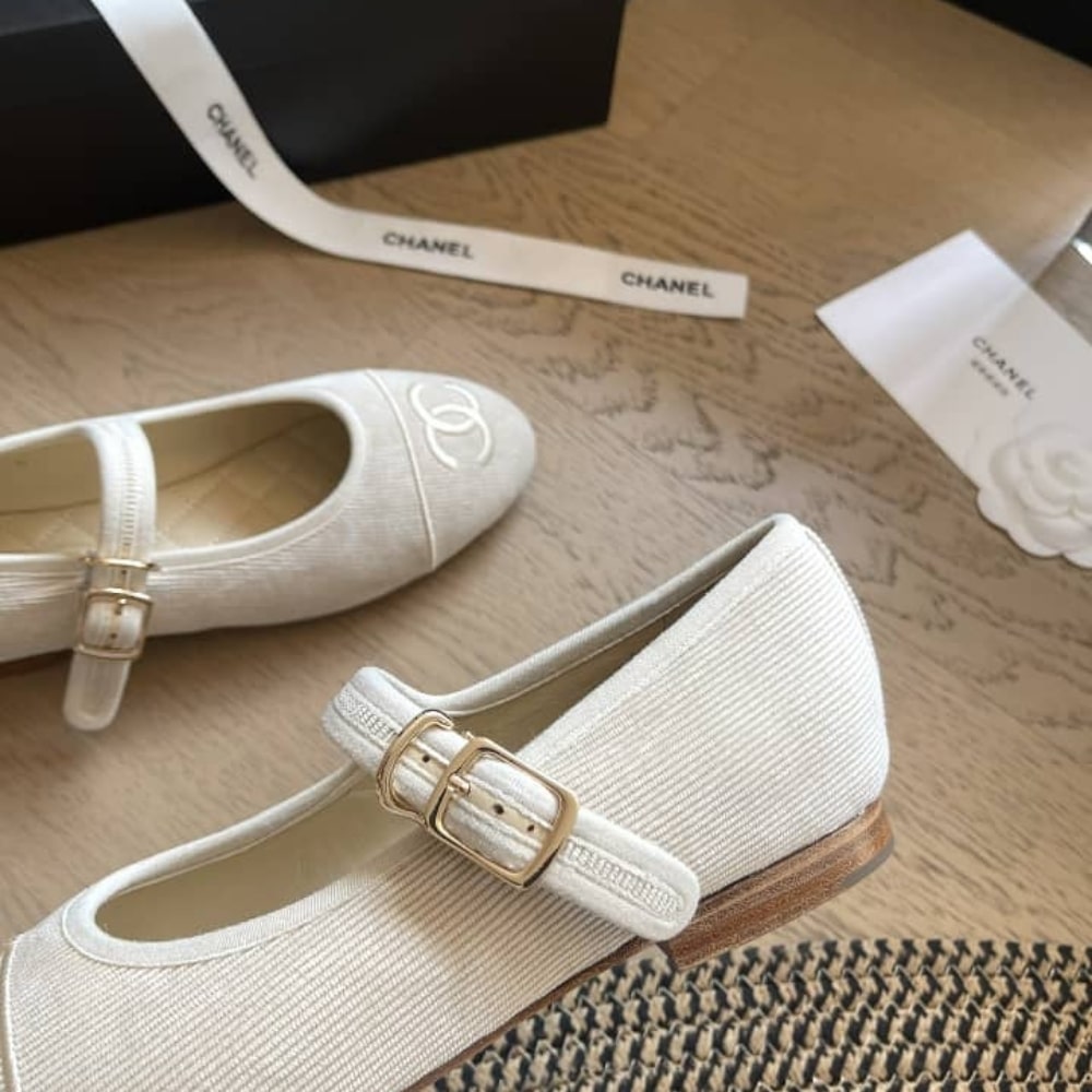 Chanel Mary Jane Ballet Flat Beige