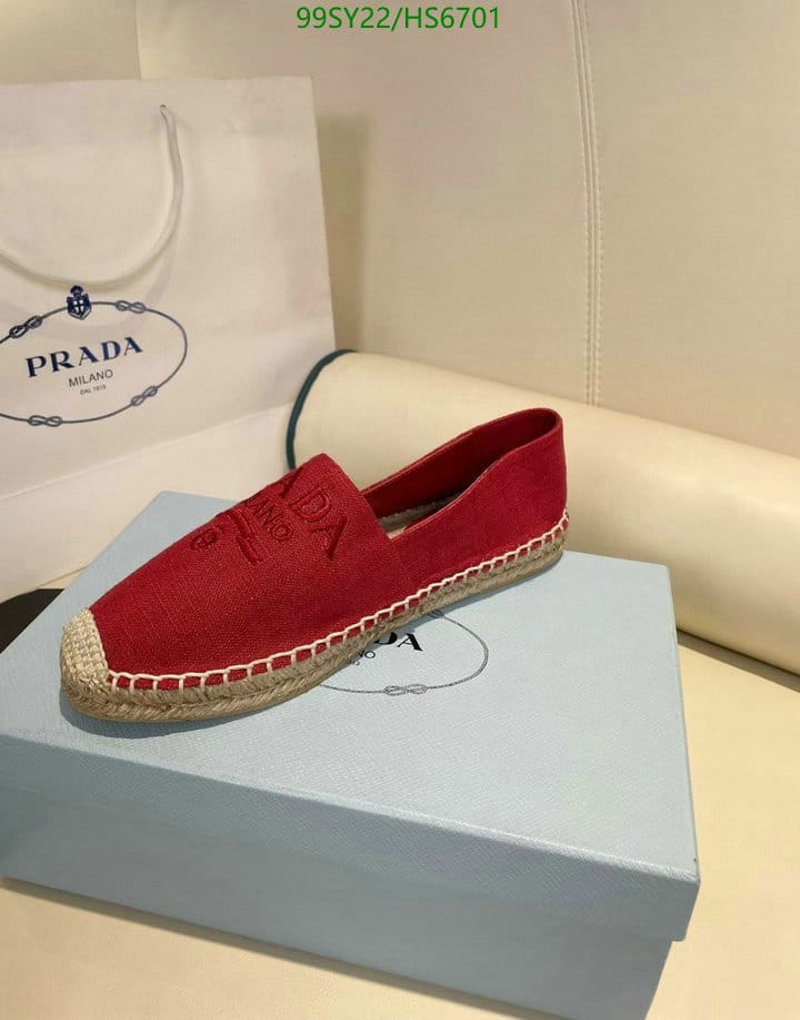Prada Linen Espadrilles Red