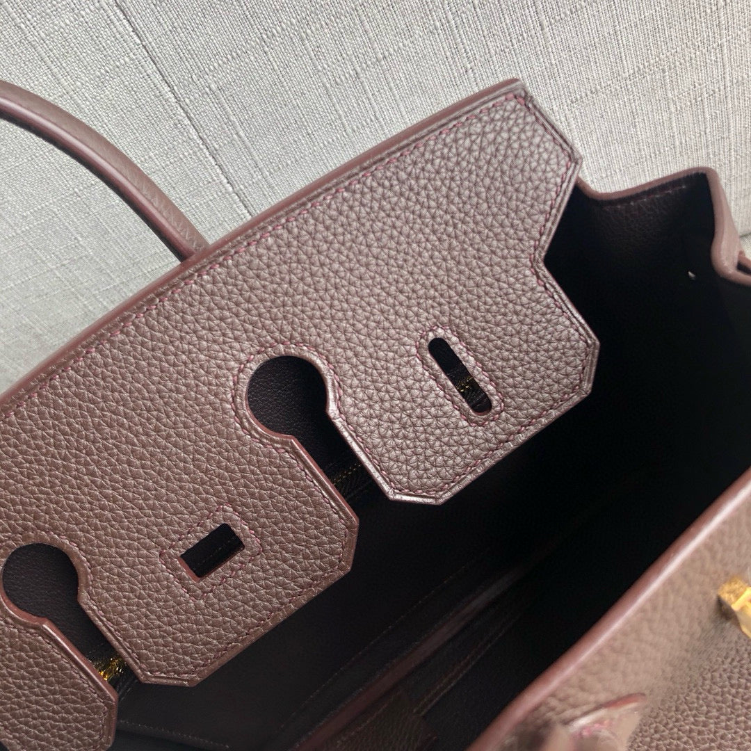 Hermes Birkin 25Cm Cafe Togo Leather Gold Hardware