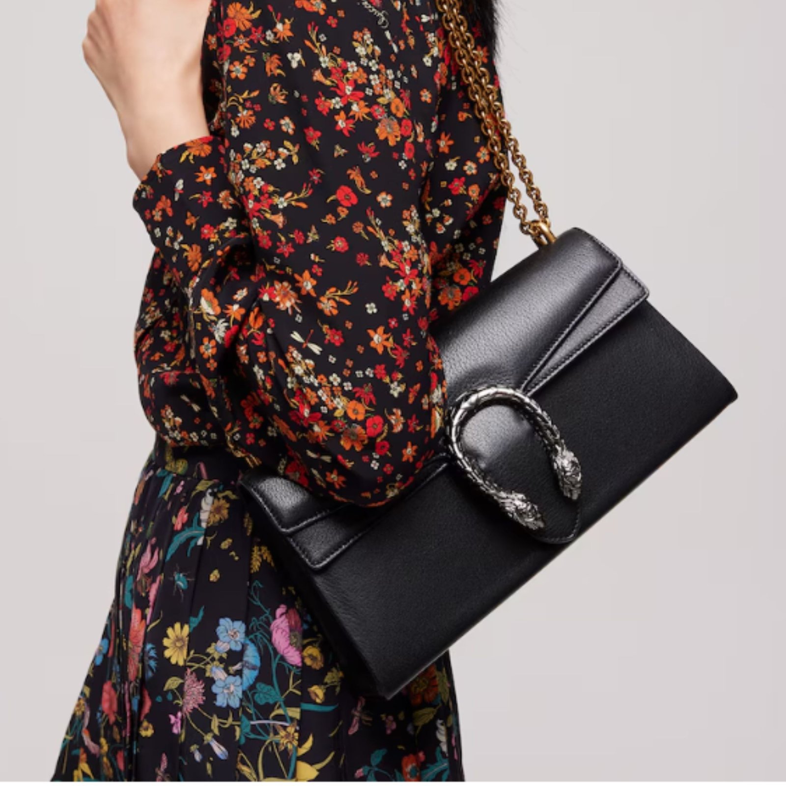 Gucci Dionysus Medium Shoulder Bag 28cm/11in Black Leather 874735