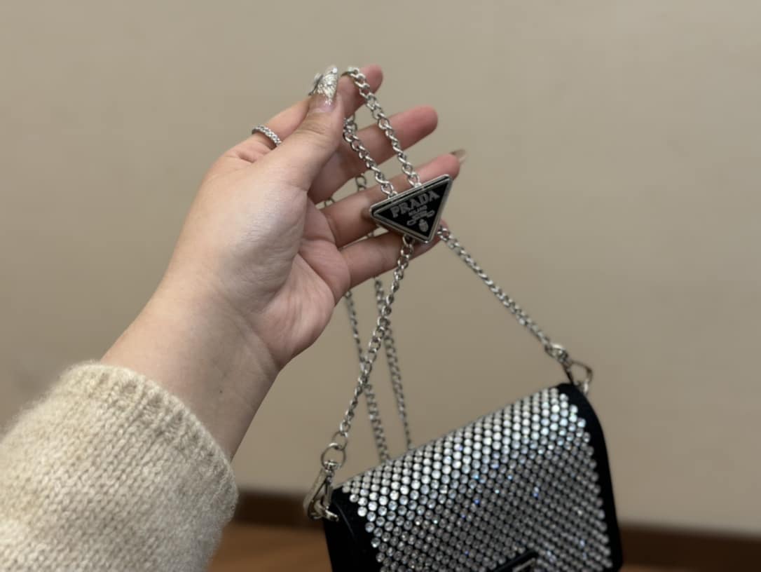 Prada Cardholder With Shoulder Strap And Crystals 13Cm 1Mr024 2Awl F0T7O