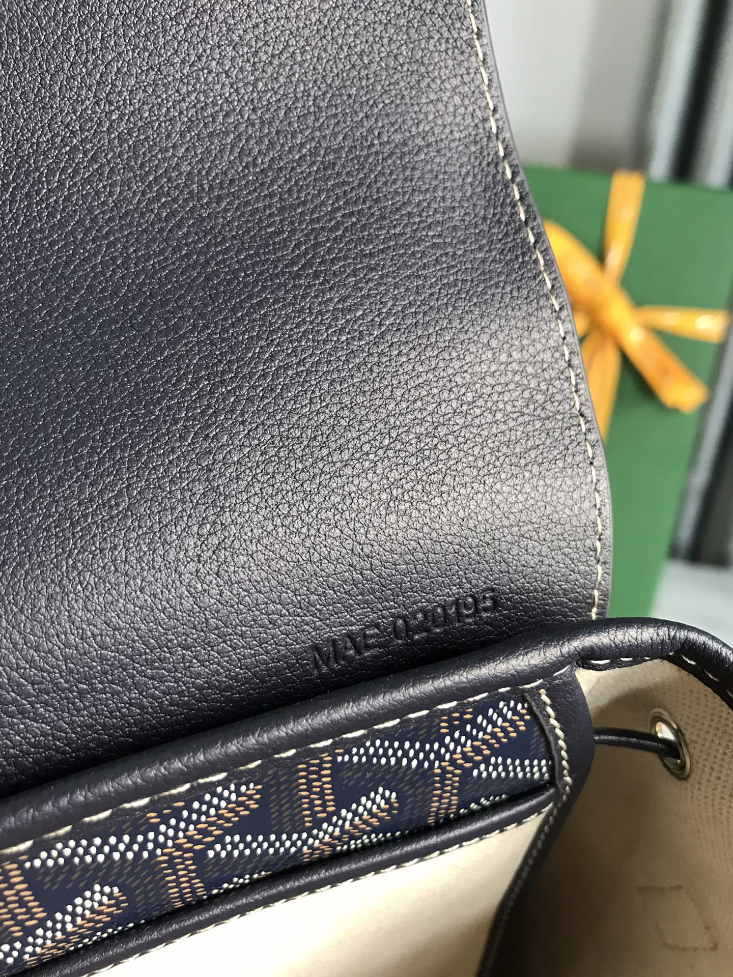 Goyard Alpin Mini Backpack 21cm Navy Blue Lambskin And Goyardine Canvas