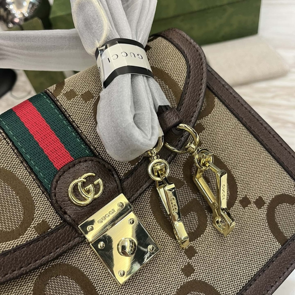 Gucci Ophidia Small Jumbo Gg Bag Camel Ebony 25Cm 651055 Ukmdg 2570