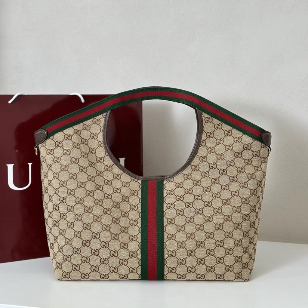 Gucci Giglio Large Tote Bag 54cm/21.3in Beige And Brown 853971