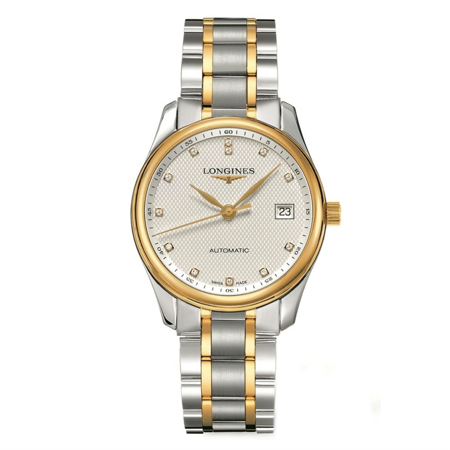 【Super Clone】Longines Men's L25185777 Master 18kt Yellow Gold Diamond Automatic Two-Tone Stainless Steel Watch
