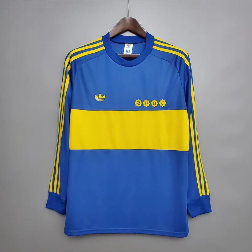 Retro 1981 Boca Juniors Long sleeve  home Football jersey Retro