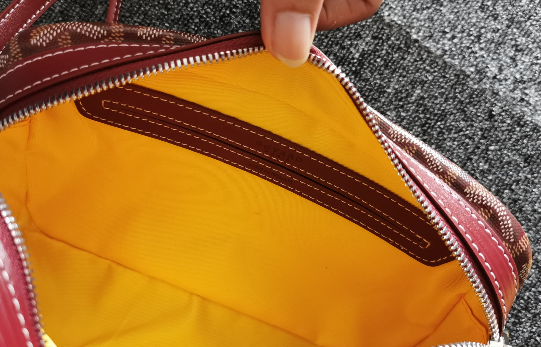 Goyard Cap-Vert Pm Bag 23X8X14Cm Burgundy Canvas