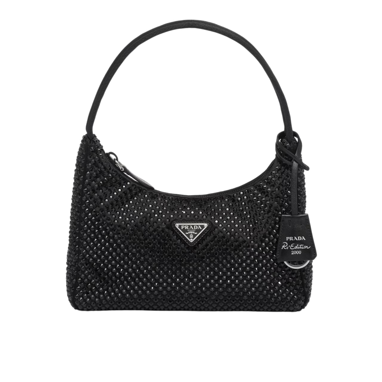 Prada Re Edition Satin Mini Bag With Crystals Black 21Cm