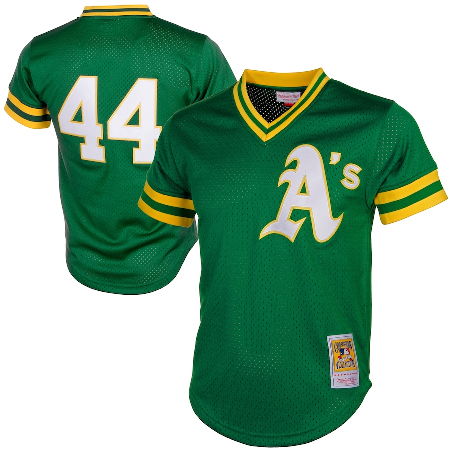 Reggie Jackson Oakland Athletics Mitchell&Ness Cooperstown Mesh Batting Practice Jersey Green
