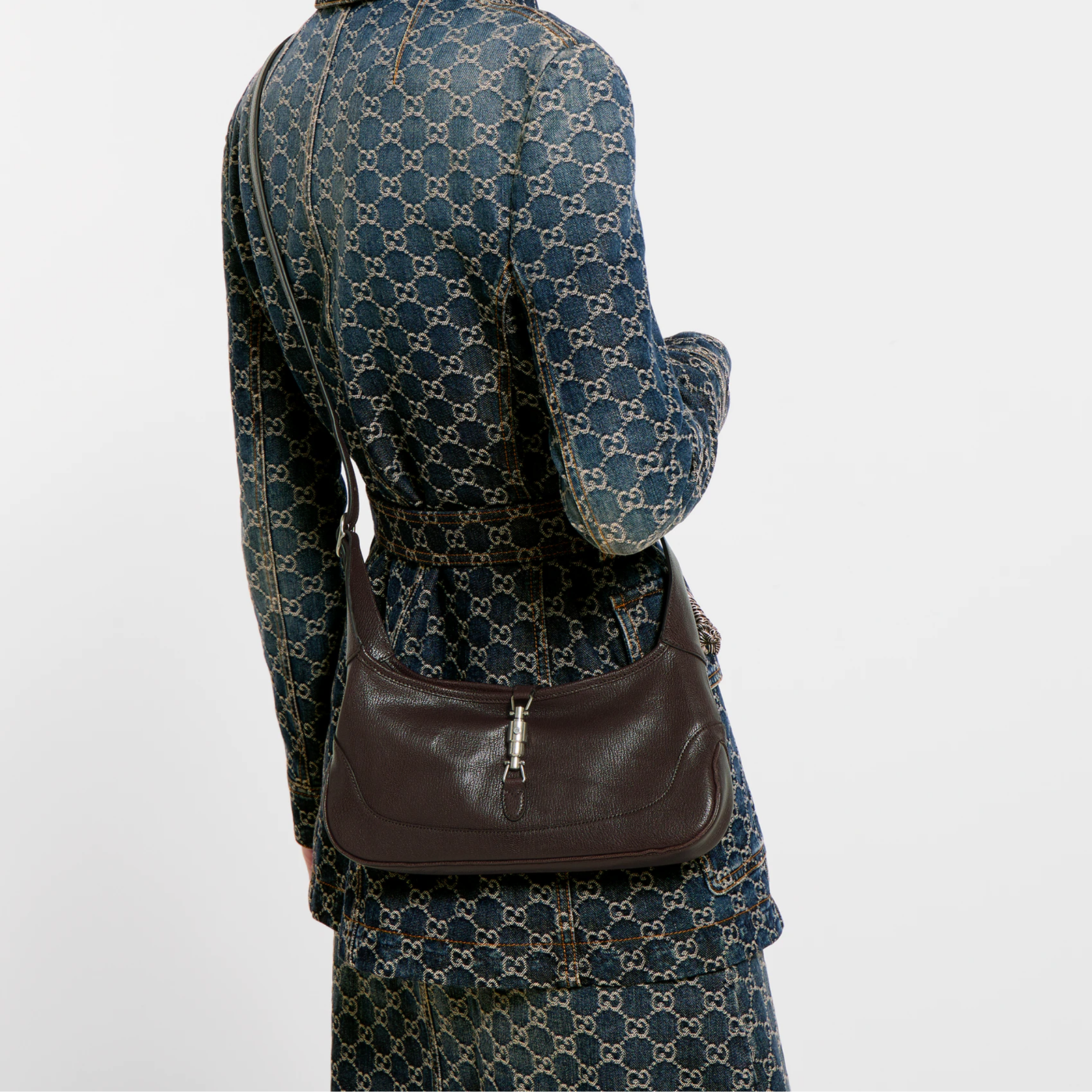 Gucci Jackie Slim Medium Shoulder Bag 28cm/11in Dark Brown ‎863137