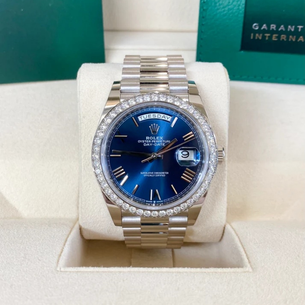 【Super Clone】RLX  Day-Date 40mm 228349RBR-0005 Bright Blue Dial President Bracelet