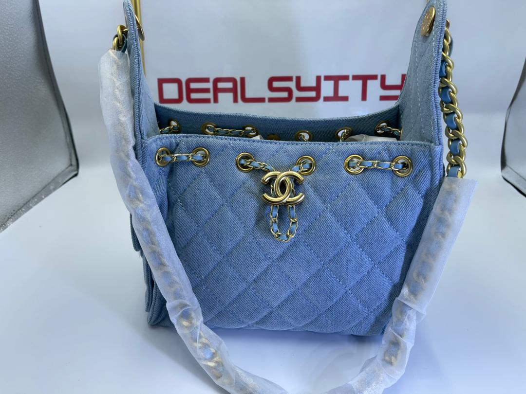 Chanel 25 Small Handbag Crossbody Bag Blue 30cm