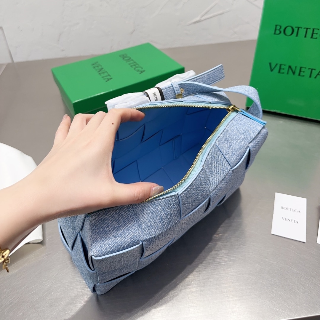 Bottega Veneta Brick Bag Denim Blue 28Cm