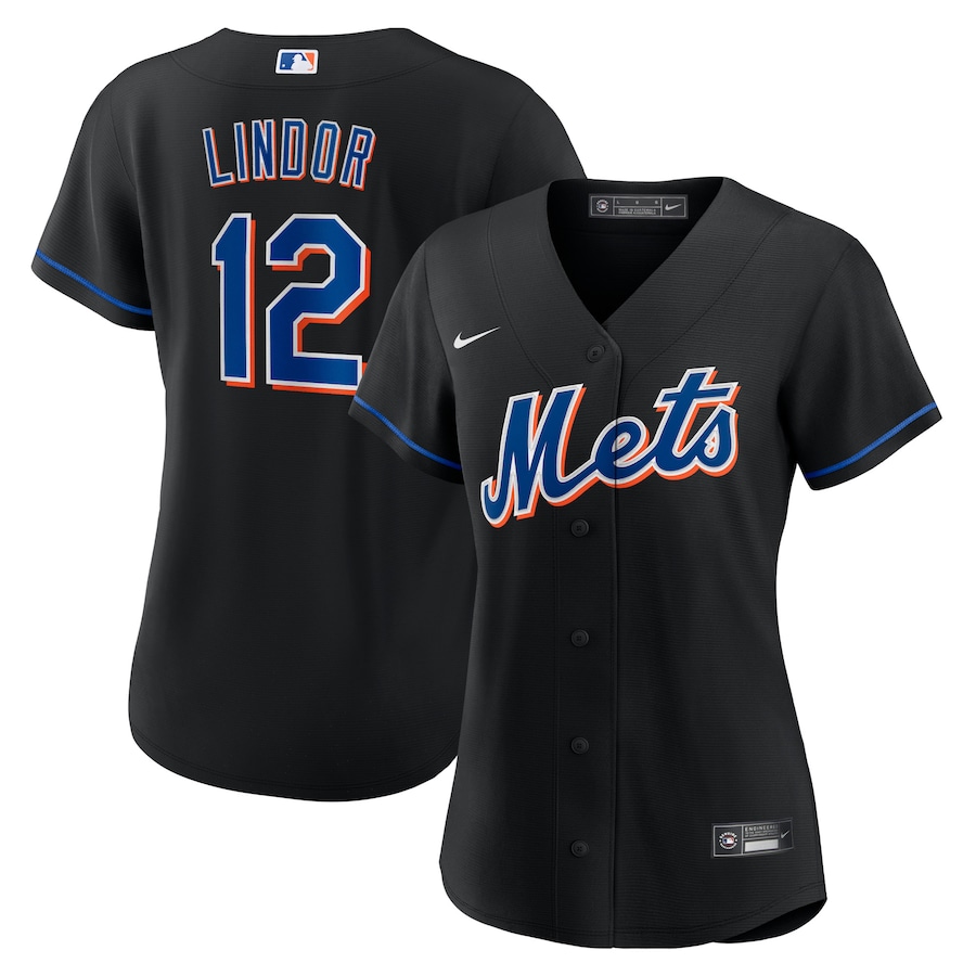 Francisco Lindor New York Mets Women's 2022 Alternate Player Jersey Black