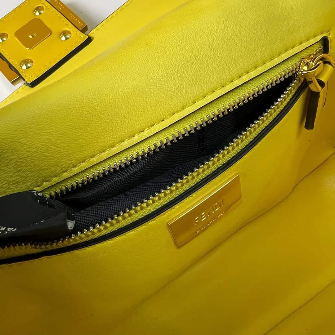 Fendi Bag Nappa Leather Bag Yellow 24Cm/ 9.4in